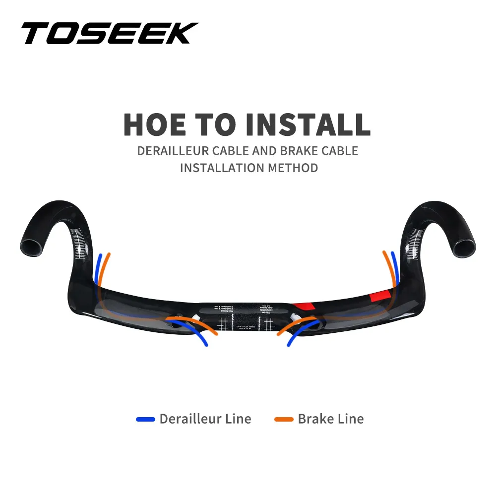 Bicycle Road Handlebar 31.8*400/420/440MM UD Carbon Fiber Bike Handle Bar Internal Routing Parts Red Black Green | Спорт и