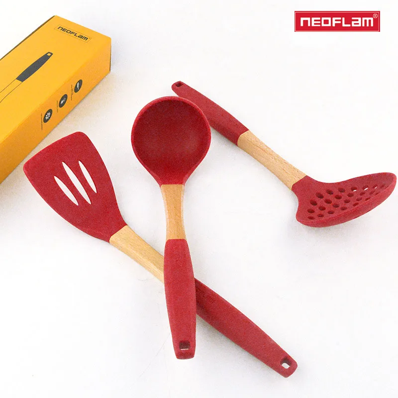 

Neoflame High Temperature Resistant Silicone Spoon Shovel Leaky Spoon Nonstick Pan Frying Pan Spatula Household Kitchen Utensils