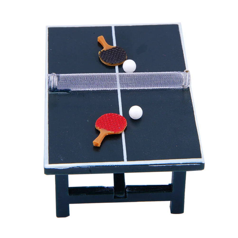 

Simulated Table Tennis Kids Mini Toys Creative Simulation Play House Decoration Miniature Model Ornament Scene Sports Equipment