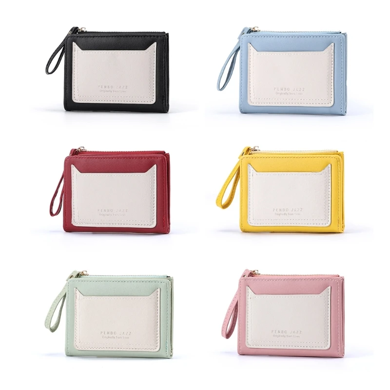 

2023 New Fashion Credit Bank Card Holder Zipper Wallet Purse for Women PU Leather Protected Change Pocket Money Bag