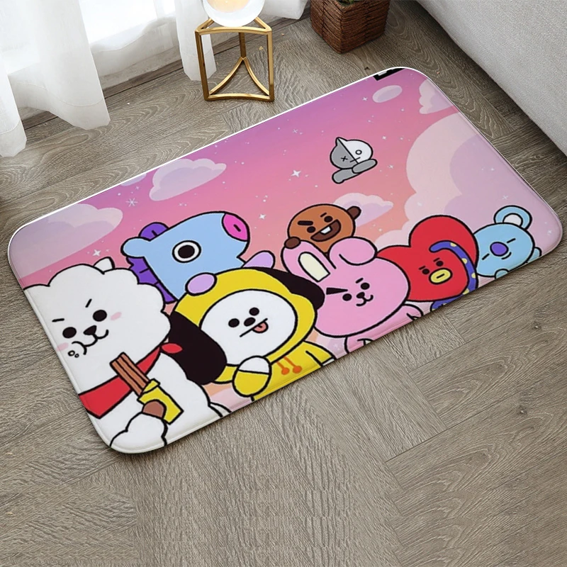 

Bt21 кухонный ковер для гостиной, напольный коврик, фотообои для украшения балкона, ванной, домашний коврик для входа, дверной коврик