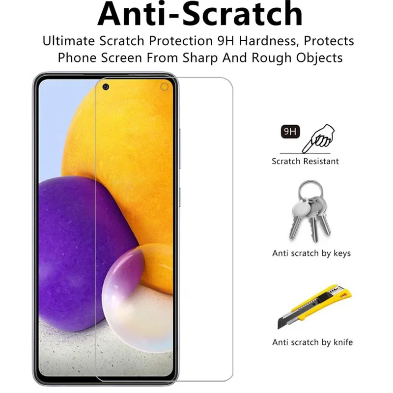 Чехол из закаленного стекла для samsung a72 чехол galaxy a 72 72a 4g искусственная кожа