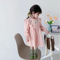 rinilucia girls dresses autumn new flower long sleeve princess dress ruffle lace stitching korean style childrens clothing