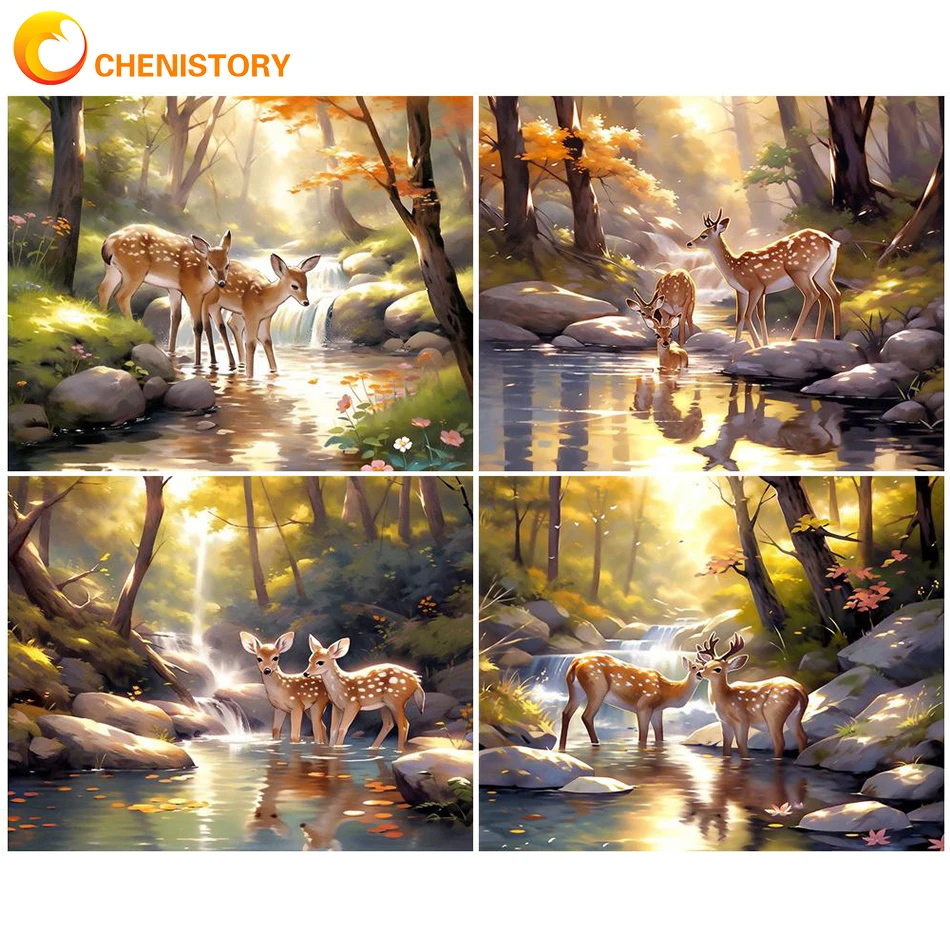 

CHENISTORY Animals Painting By Numbers Acrylic Paints Canvas Painting Pictures By Numbers Scenery For Home Decor Unique Gift
