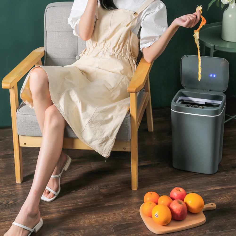 Intelligent Trash Can Automatic Sensor Dustbin Smart Sensor Electric Waste Bin Home Rubbish Can For Kitchen Bathroom Garbage Bin