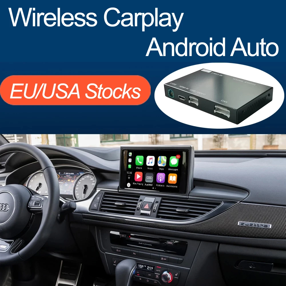 Wireless Apple CarPlay Android Auto Interface for Audi A6 A7 2012-2018, with AirPlay Mirror Link Car Play Functions