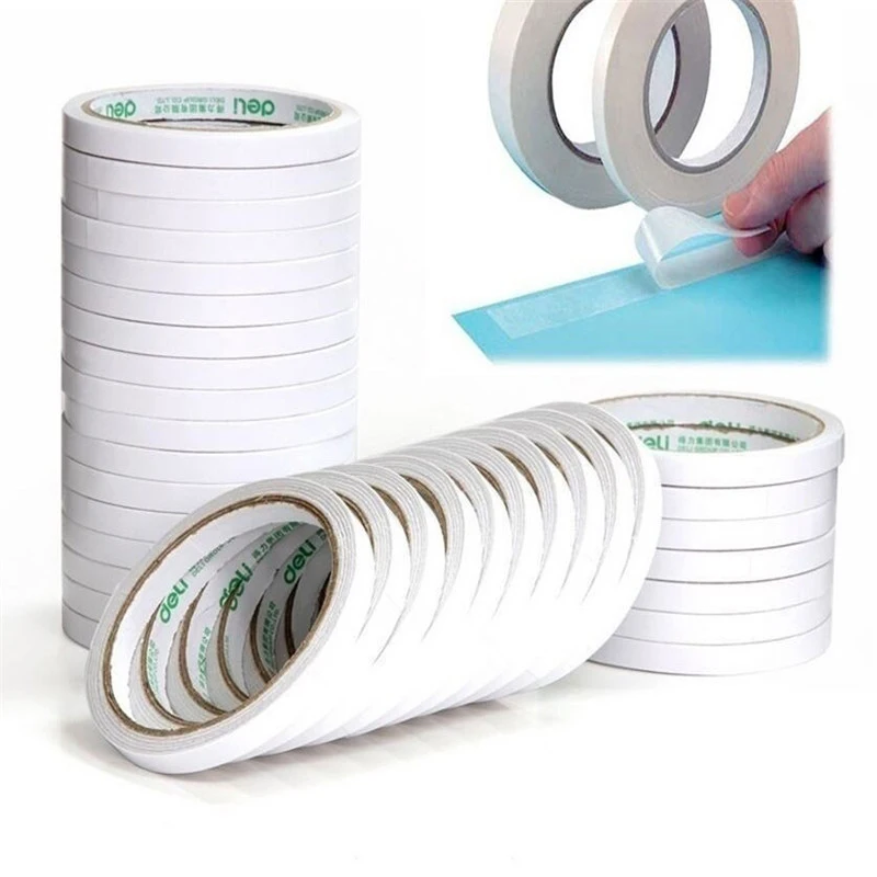 

10pcs White Super Strong Double Sided Adhesive Tape Paper Strong Ultra-thin High-adhesive Cotton Double-sided Tape Dropshipping