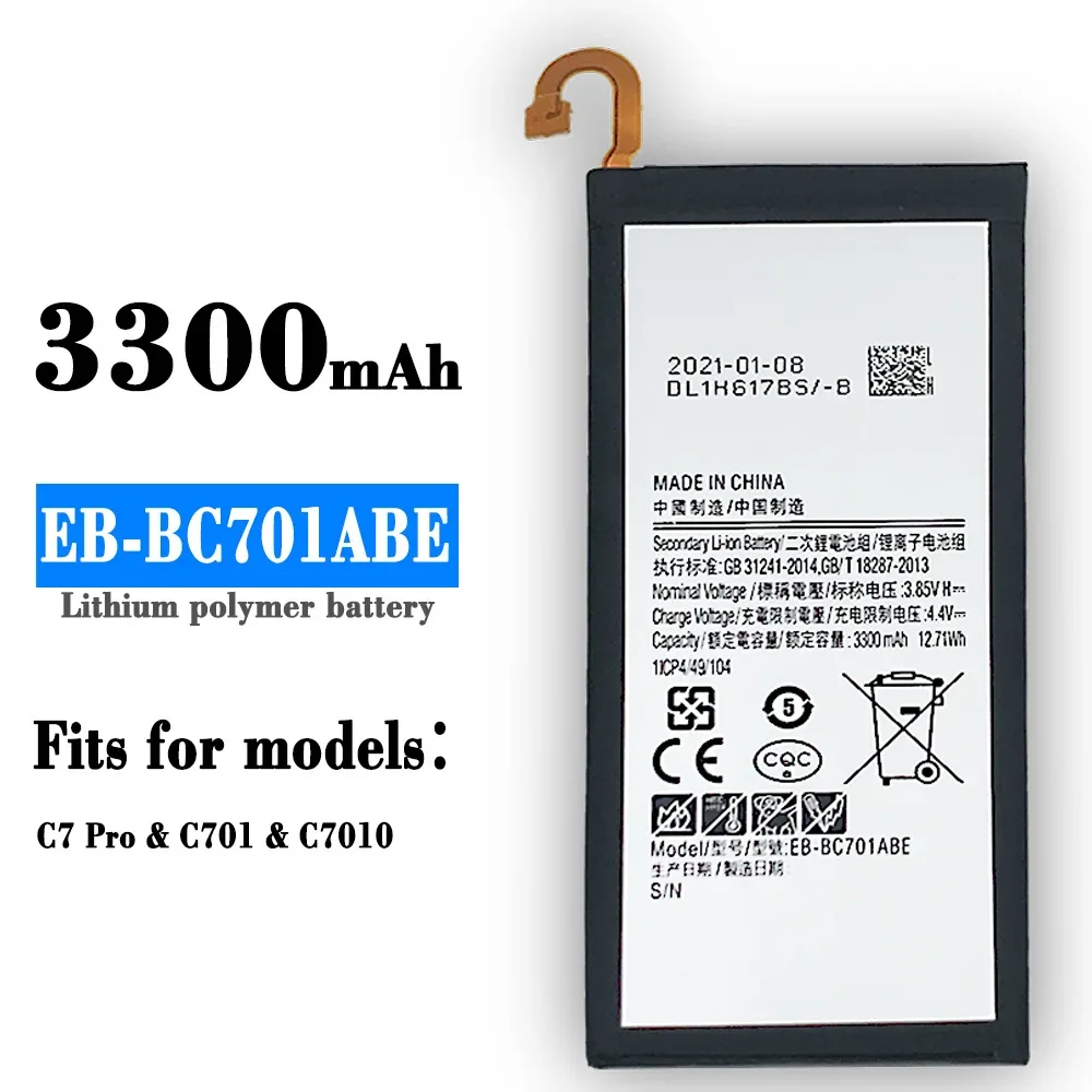 

3300mAh 100% NEW Replacement Battery Suitable For Samsung C701 C7pro C7010 Mobile Phone EB-BC701ABE Latest Lithium Batteries