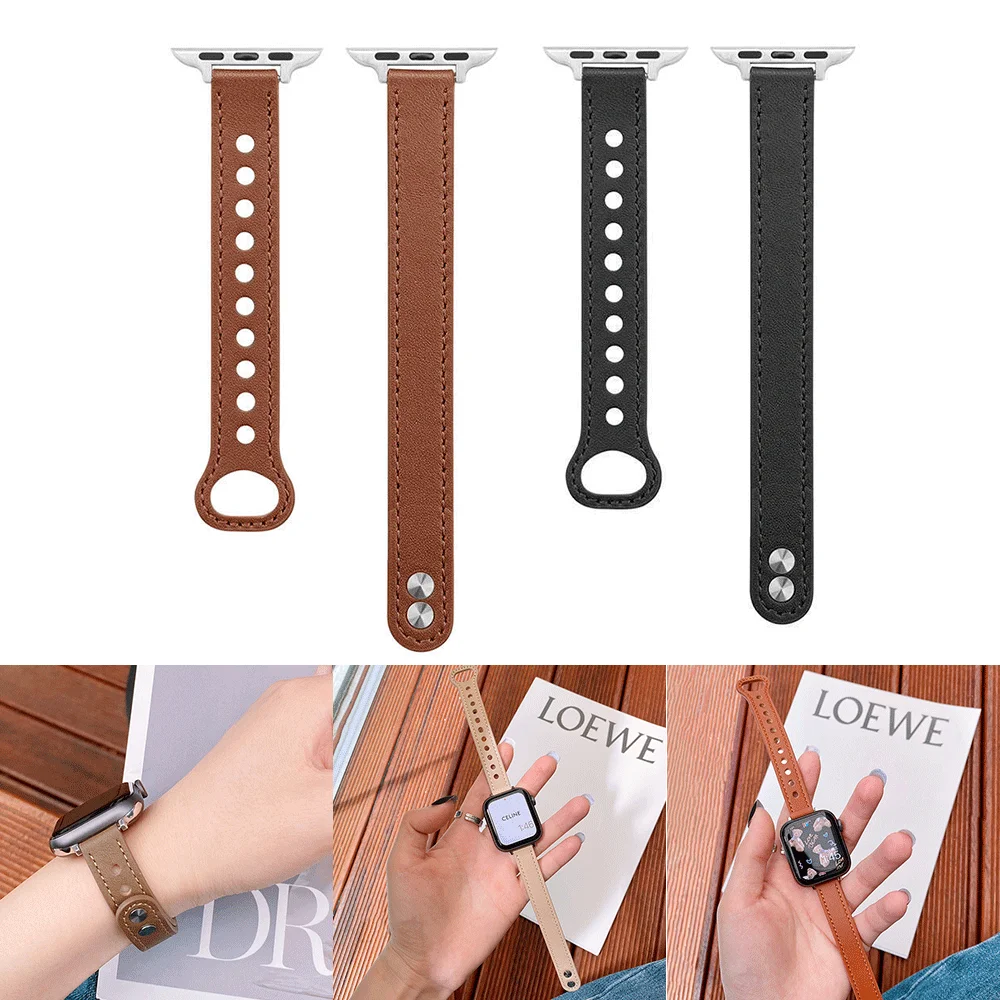 

Leather strap For Apple watch band 44mm 45mm 49mm 41mm 40mm Accessorie wristband correa bracelet iWatch series 5 6 SE 7 8 ultra