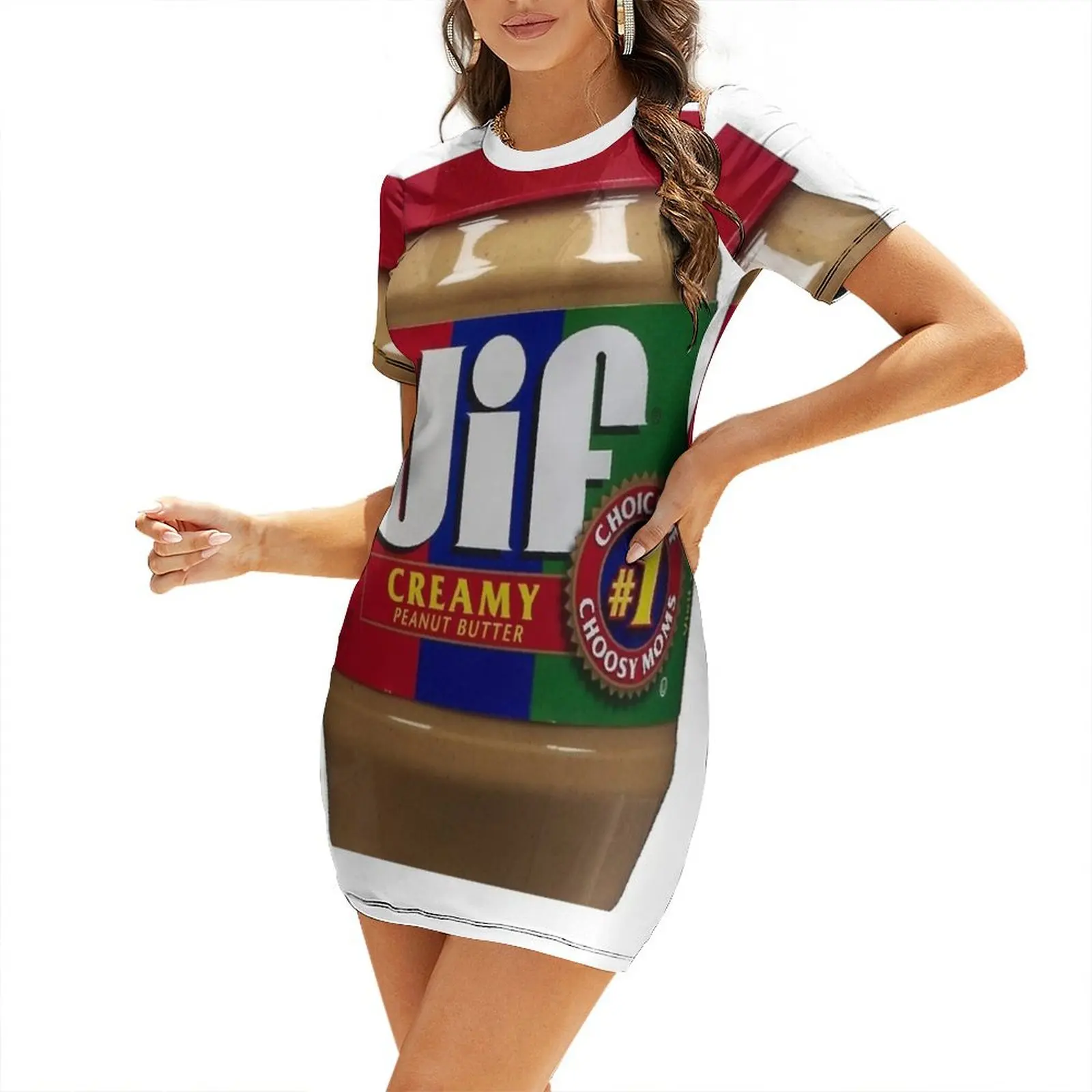 Jif Peanut Butter (Экстра Кремовое) - Платье с короткими рукавами платья для выпускного