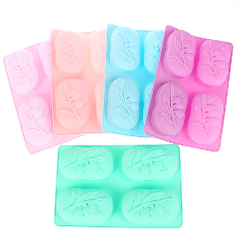 Овальная силиконовая форма для выпечки тортов и свечей 4 вида