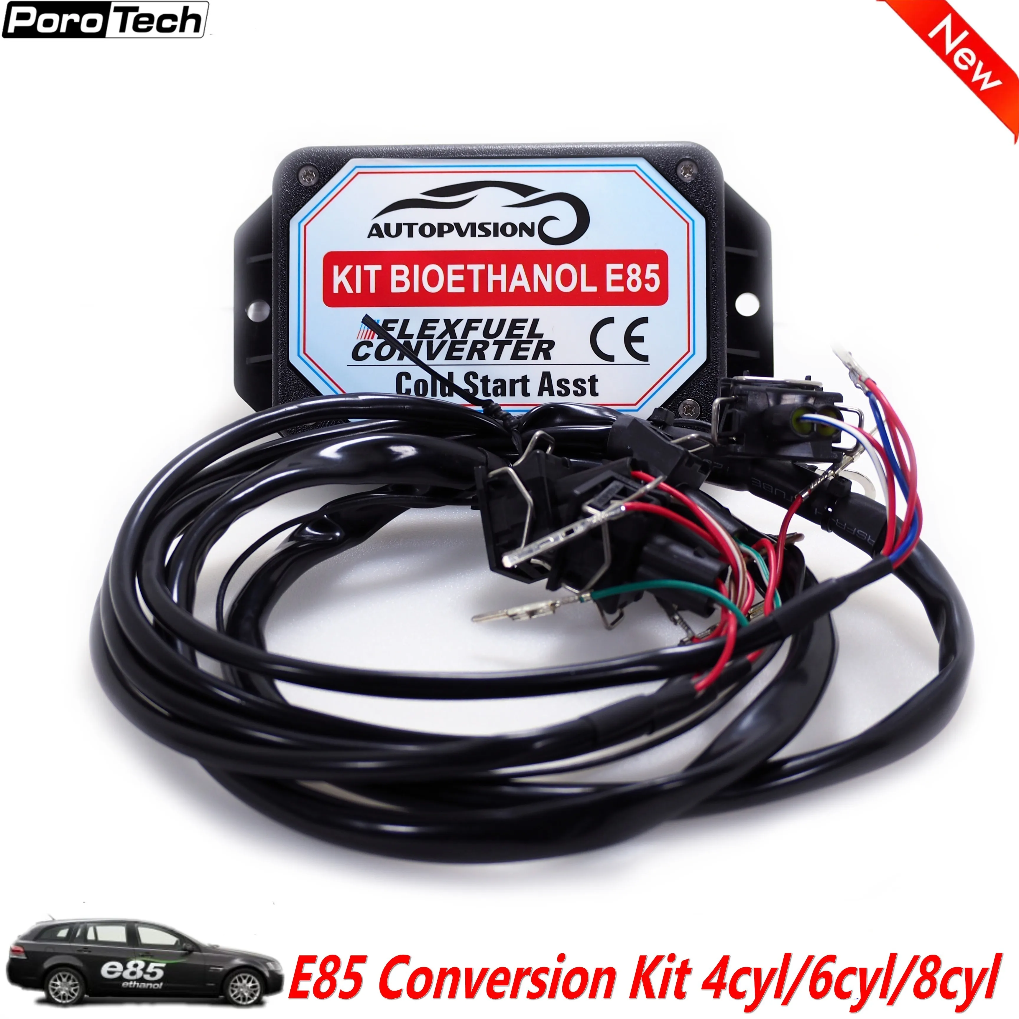 NEW cool start E85 4/6/8CYL Conversion kit Flex Fuel ethanol Car, work with car original fuel injection system adjust air/fuel