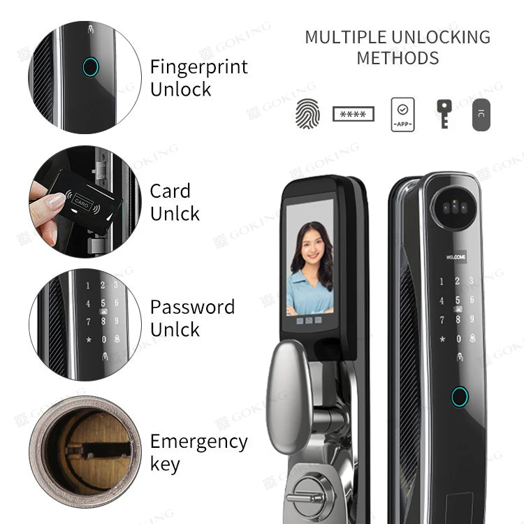 Дверной замок Goking с распознаванием лица умный 3d-домофон камерой управлением