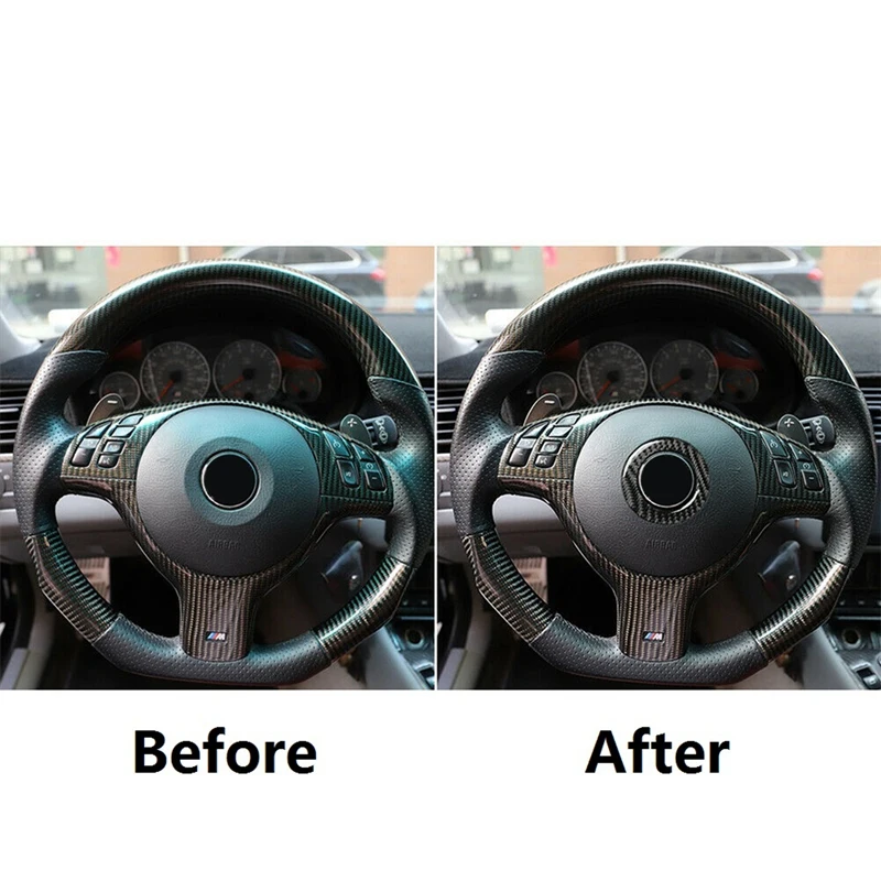 Наклейки на центральный чехол рулевого колеса из углеродного волокна для BMW- 3