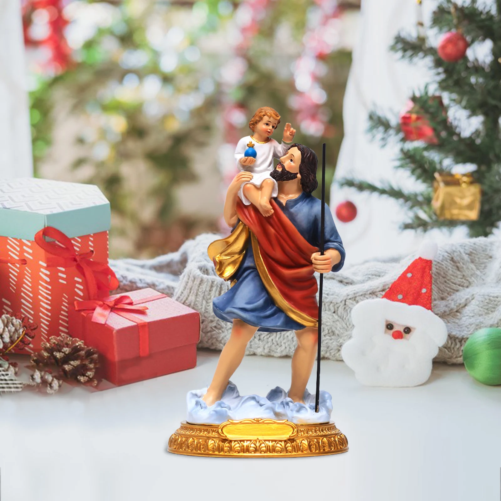 

Saint Joseph Resin Figurines Saint Joseph and Child Jesus Statues Catholic Religious Renaissance Decoration Home Table Ornament