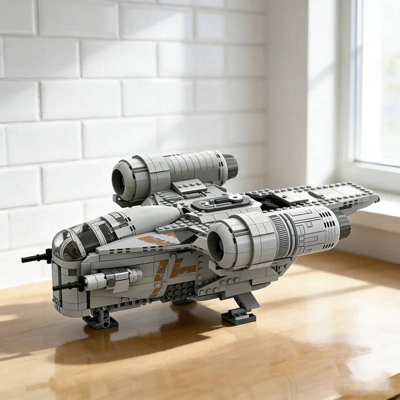 Фото 1204 детали MOC Razor Crest MOD Star Battle: Конструктор, развивающий творческие способности, идеальный подарок на праздник, игрушка-конструктор из кирпичиков №1