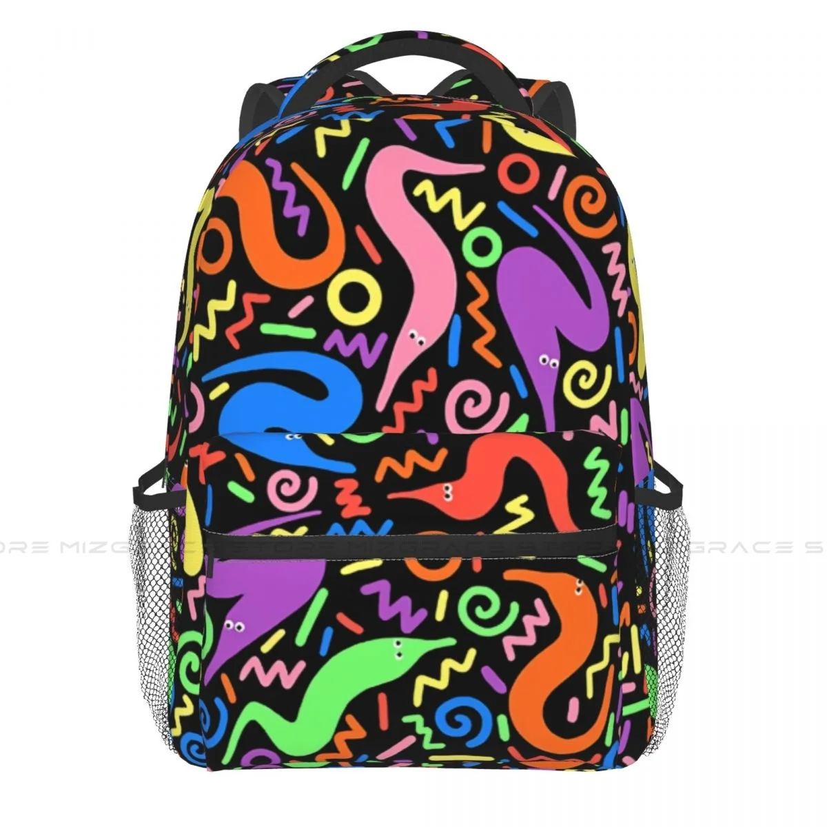 Рюкзак для боулинга в стиле ретро повседневная школьная сумка с принтом червя на