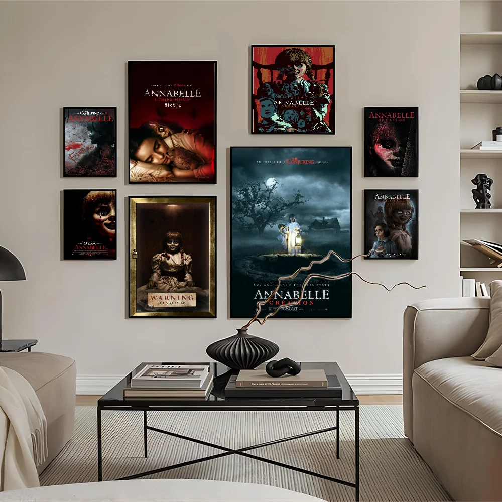 A-Annabelle Movie Sticky Posters Retro Kraft Paper Sticker DIY Room Bar Cafe Aesthetic Art Wall Painting