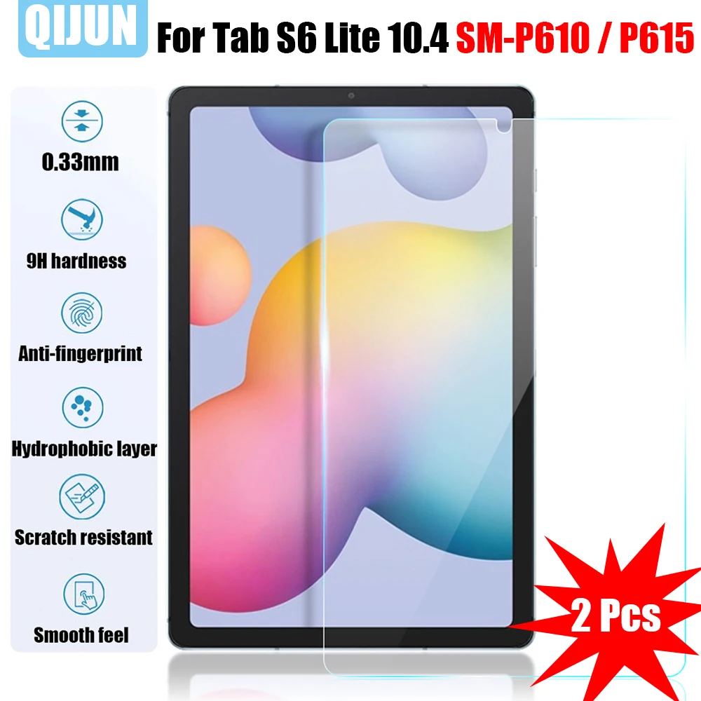 

Tablet Tempered glass film For Samsung Galaxy Tab S6 Lite 10.4" Scratch explosion Proof Anti fingerprint 2 Pcs SM-P610 SM-P615