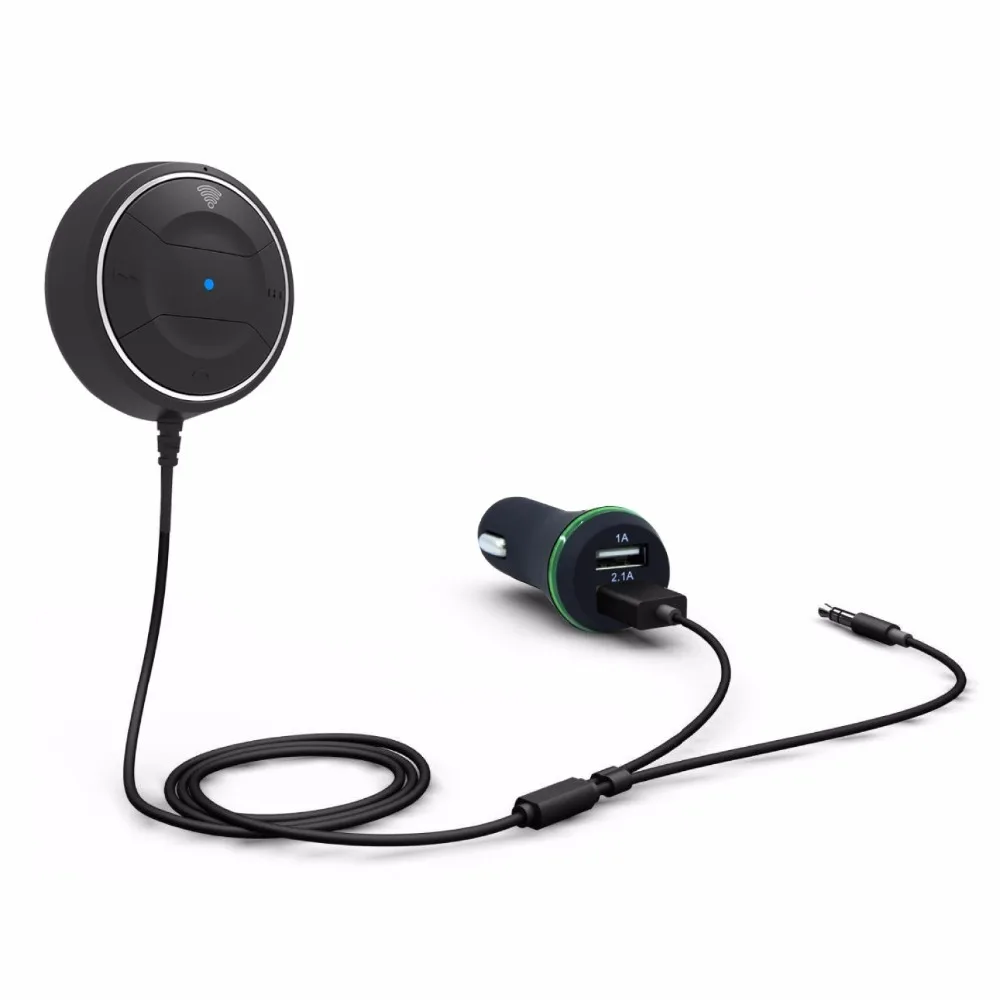 

Handsfree NFC Car Kit Bluetooth-compatible Aux 3.5mm Dual USB Charger Wireless Audio Music Receiver Speakerphone Microphone