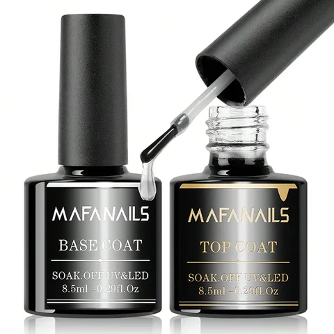 2PCS 8,5 ml płaszcz podstawy i górna płaszcz żel lakier do paznokci - długotrwały zanurzenie się z lampy paznokciowej Lampa Paznokata podstawowa lakier do paznokci