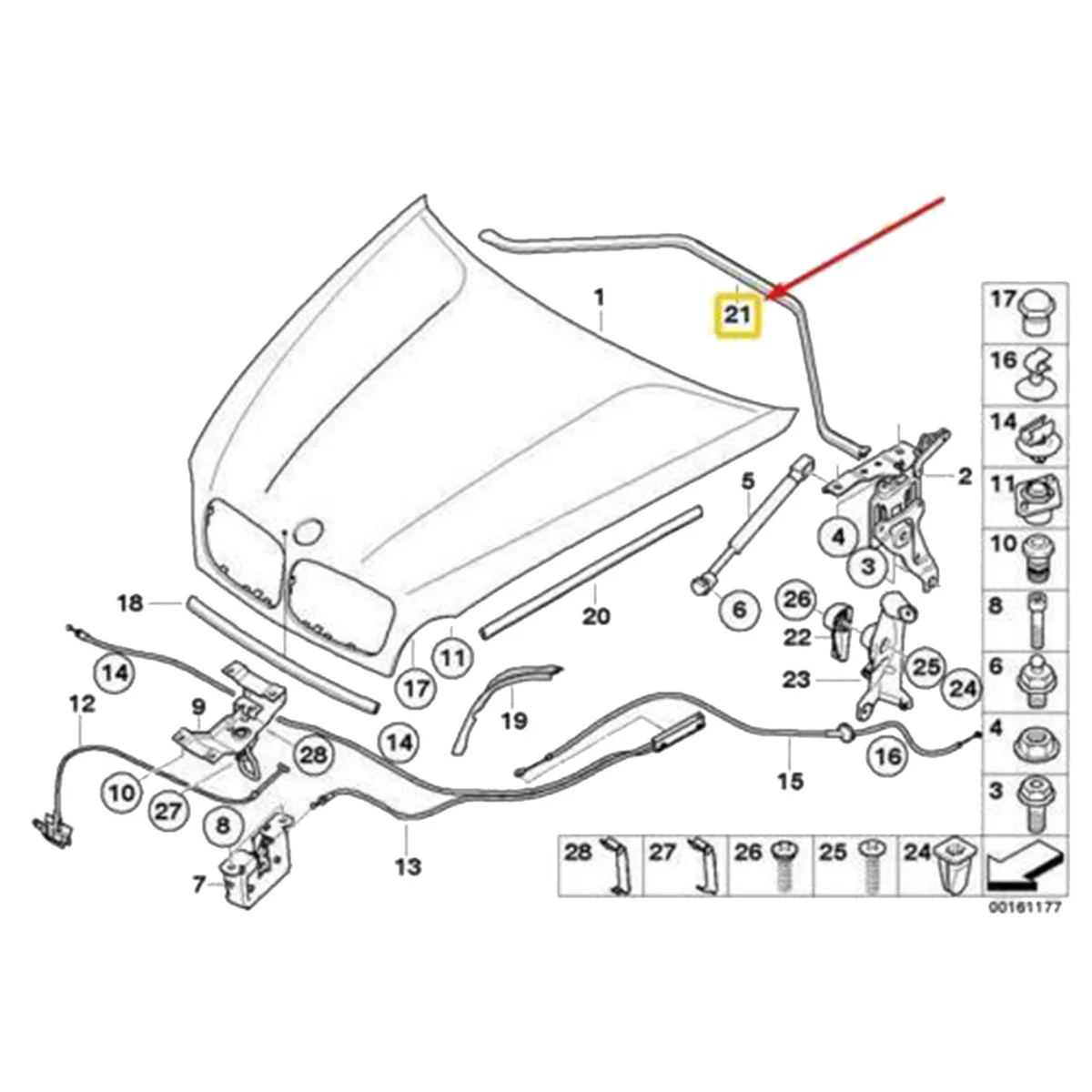 Уплотнительная прокладка капота двигателя автомобиля для BMW E70 E71 E72 51237161345