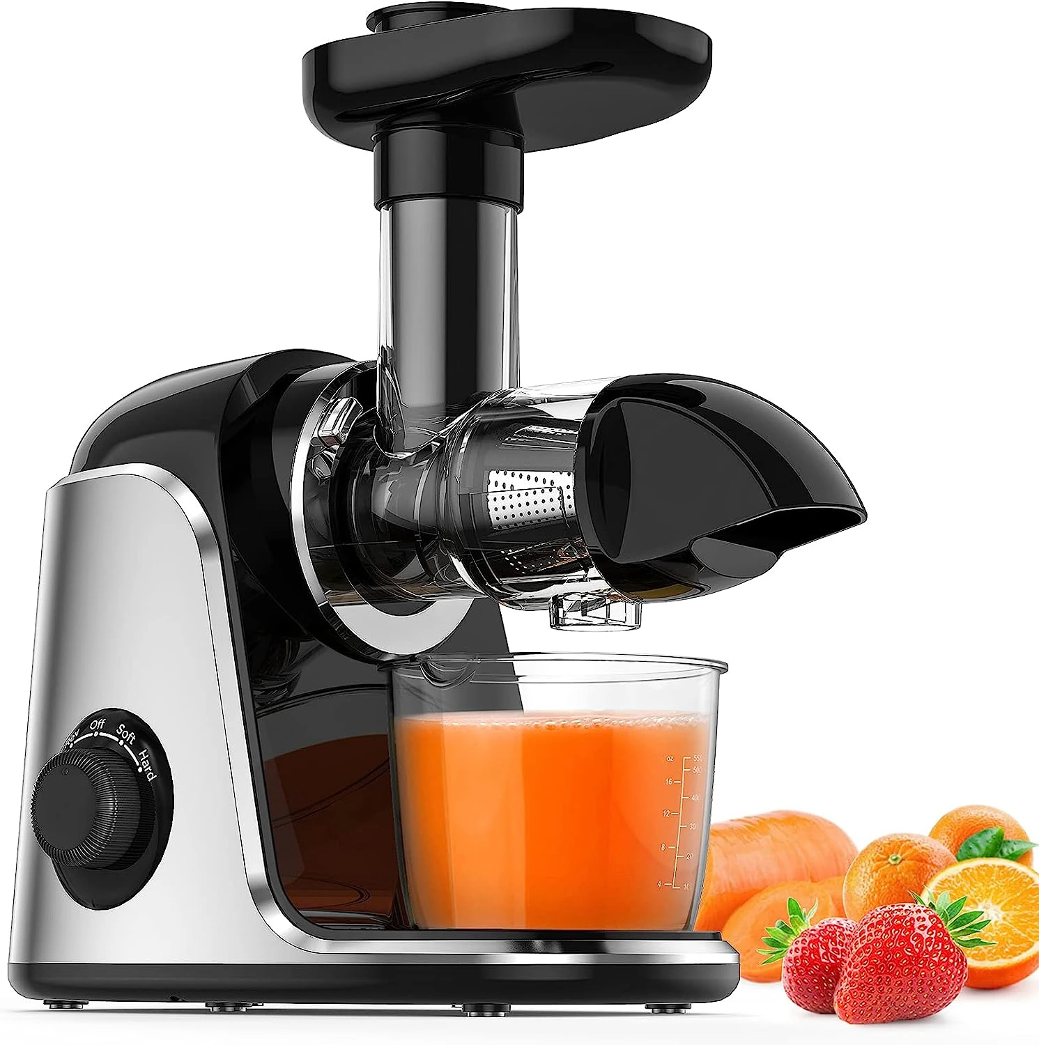 

Machine, Slow Masticating Juicer with 2 Speed Modes & Reverse Function, Easy to Juicer BPA-Free Cold Press Juicer with Quie