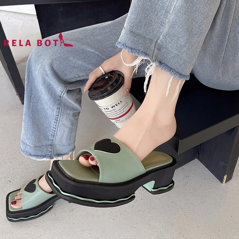 Женские шлепанцы на толстой подошве повседневные Шлепанцы из искусственной кожи