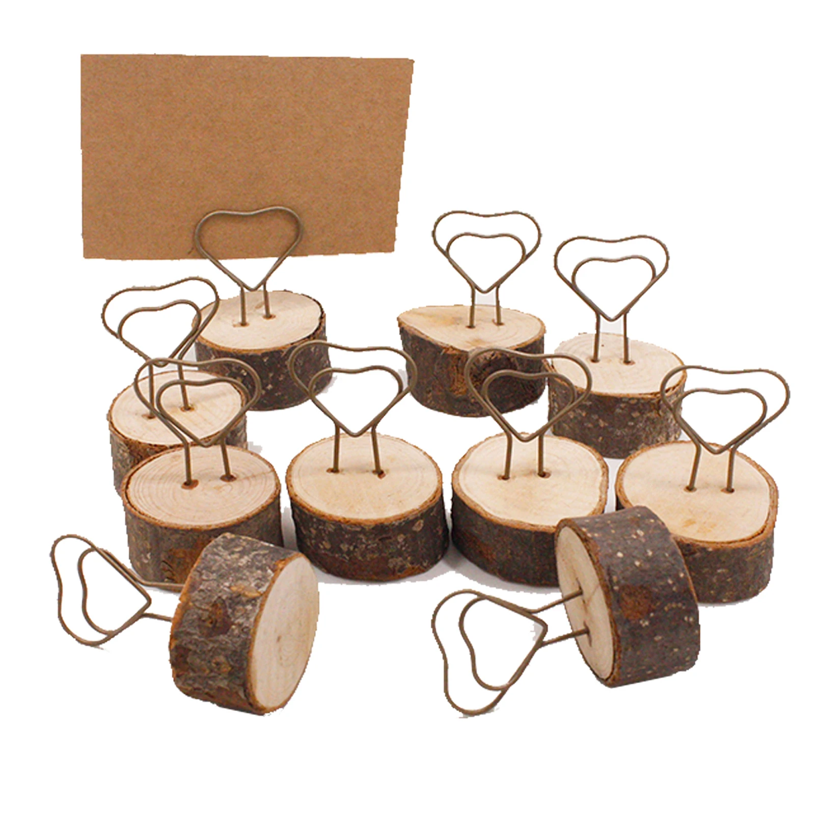 Wooden Memo Note Holders Cute Pattern Table Number Name Sign Message Clips For Wedding Party Card Holder Postcards Food Markers
