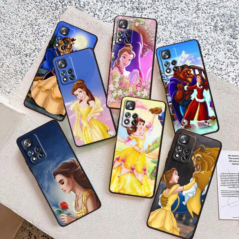 

Beauty And Beast Disney Phone Case For Xiaomi Redmi Note 12 11E 11S 11 11T 10 10S 9 9T 9S Pro Plus 5G Cover Black Funda