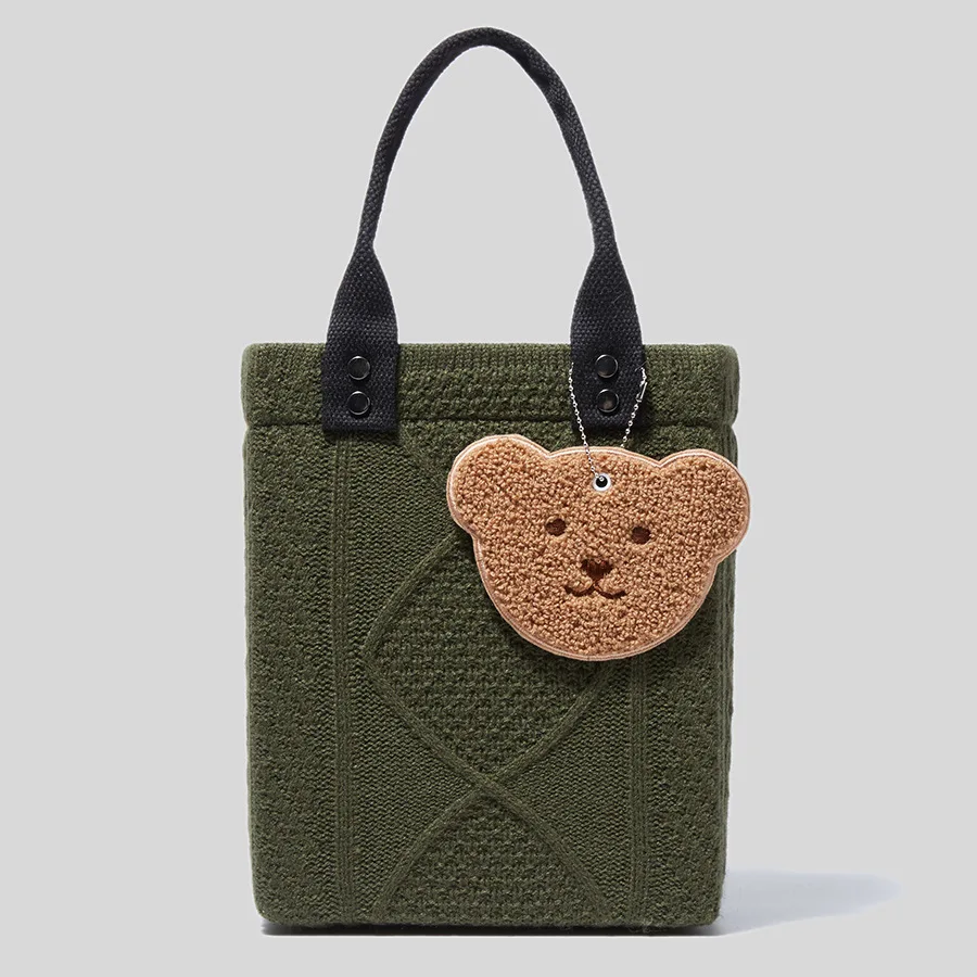 Infinite Charm New Woven Cute Bear Purses And Handbags Large Capacity Casual Women Tote Bag Ladies Fashiona Single Shoulder Bags