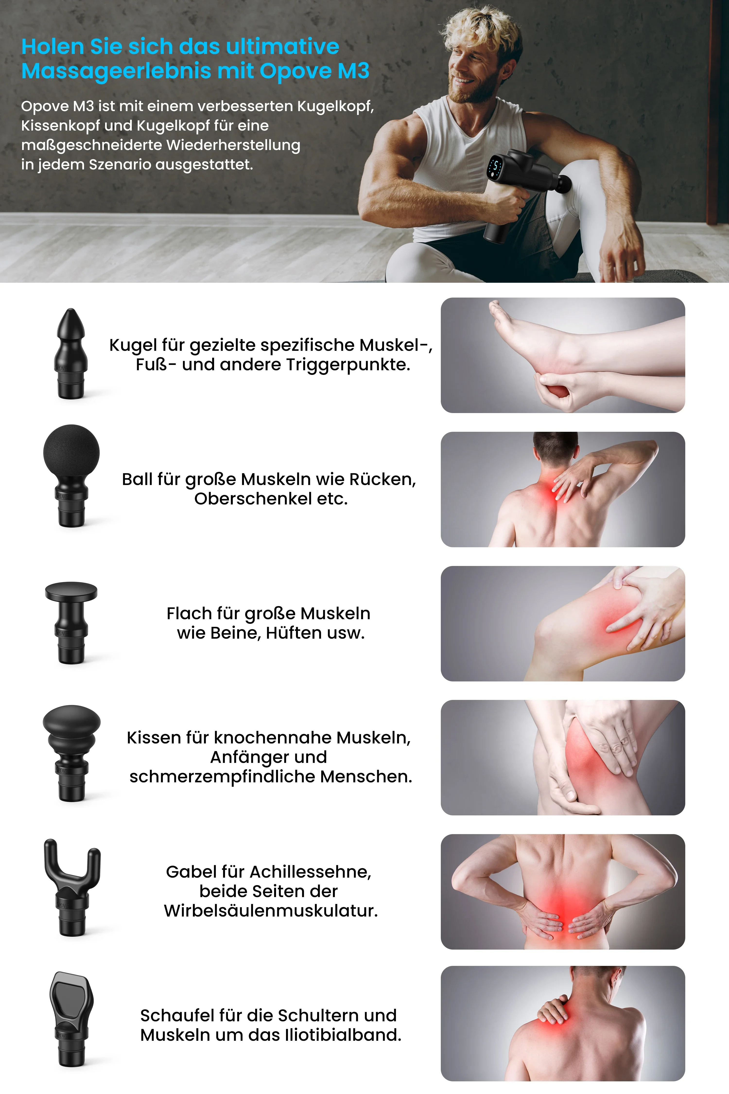 Для opove M3 массажный пистолет ударный массажер для облегчения боли в спине