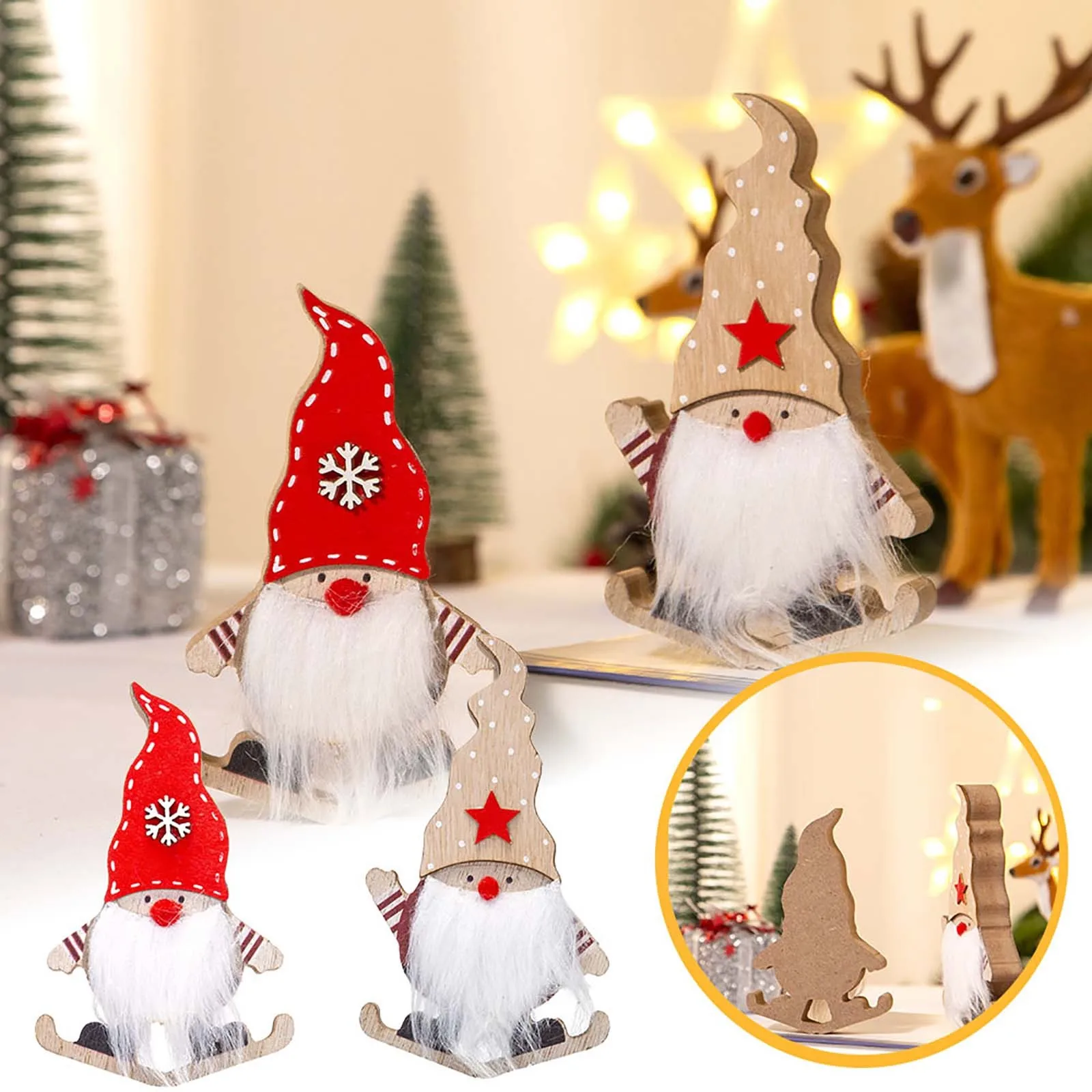 Рождественские украшения деревянные сани Санта-Клауса украшение для рабочего