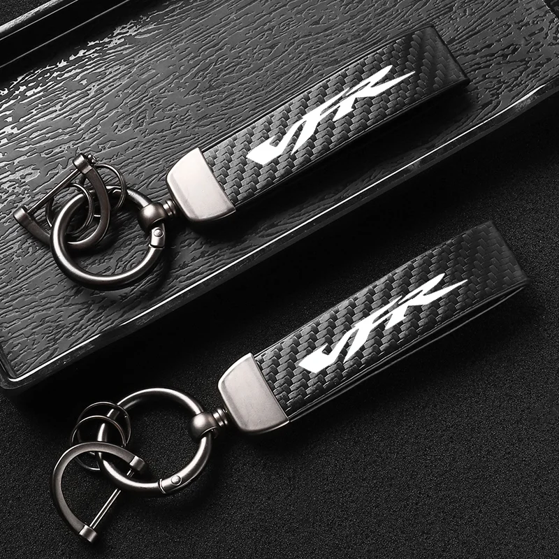 

High-Grade Carbon Fiber Leather Motorcycle KeyChain For HONDA VFR 750 800 1200 Keyring Chains Lanyard Gifts Chain Accessories
