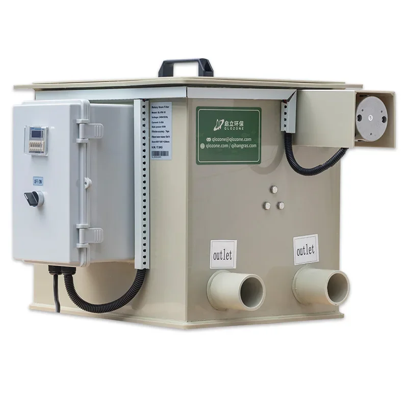 Qlozone Заводская цена 5 т/ч фильтры для рыбного пруда мини аквариум koi вращающийся