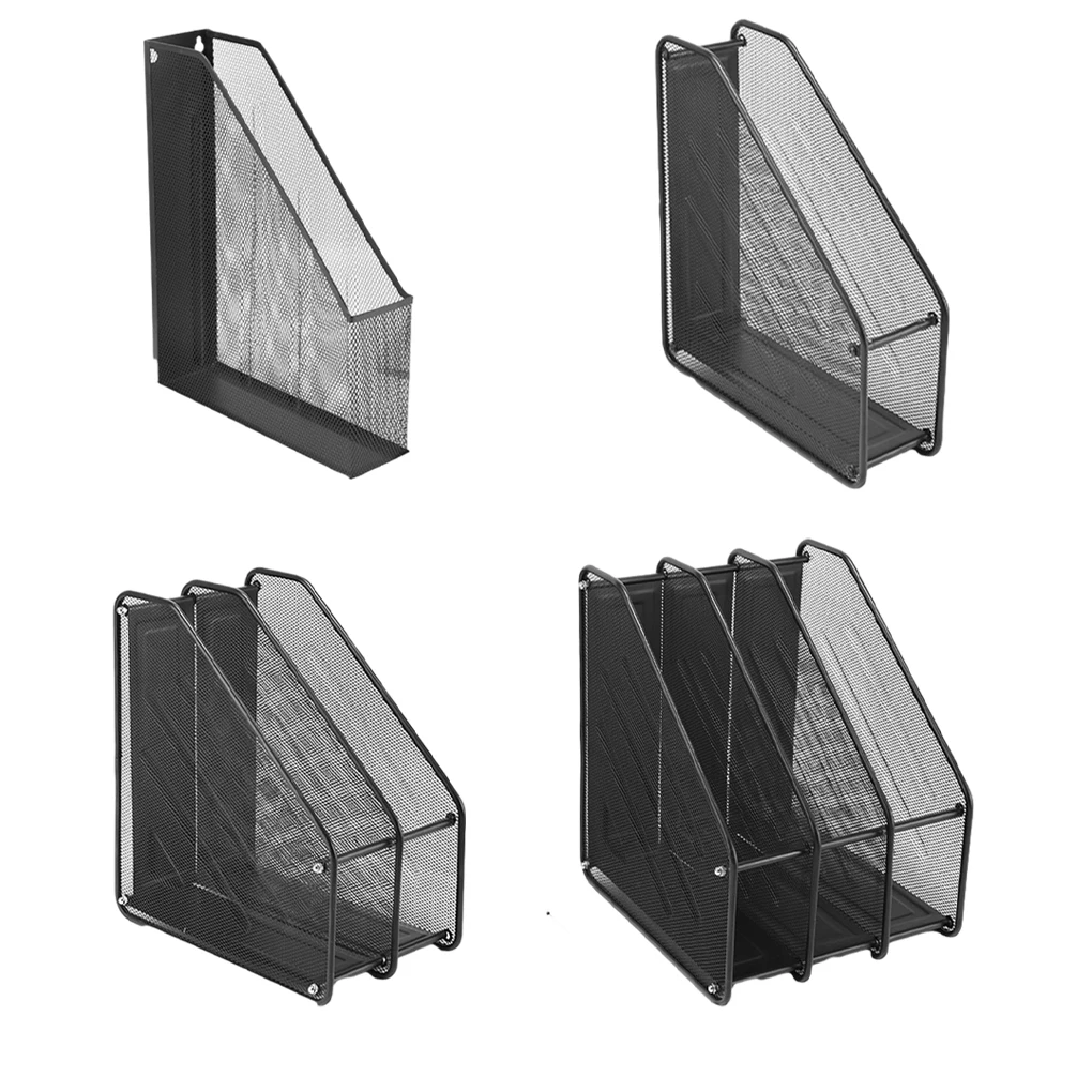 

Metal Mesh Storage Rack- And Periodical Basket Black Collator Supplies- Durable And Stable Structure Desk Supplies