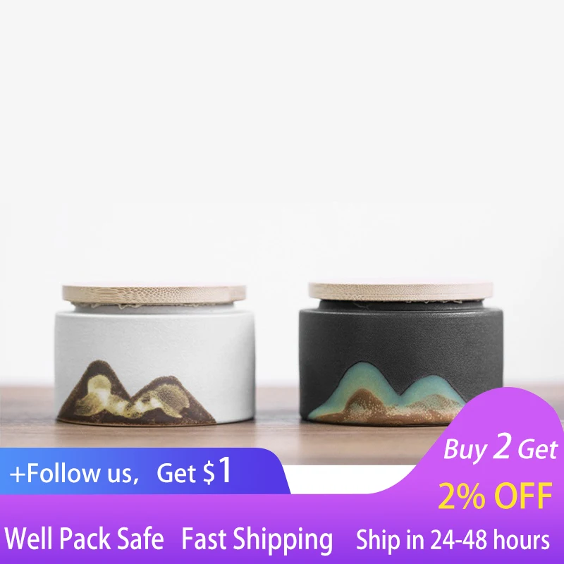 

Yuanshan Rough Pottery Small Tea Pot Household Storage Pot Sealed Pot Pu'er Tea Storage Box Non-woven Fabric