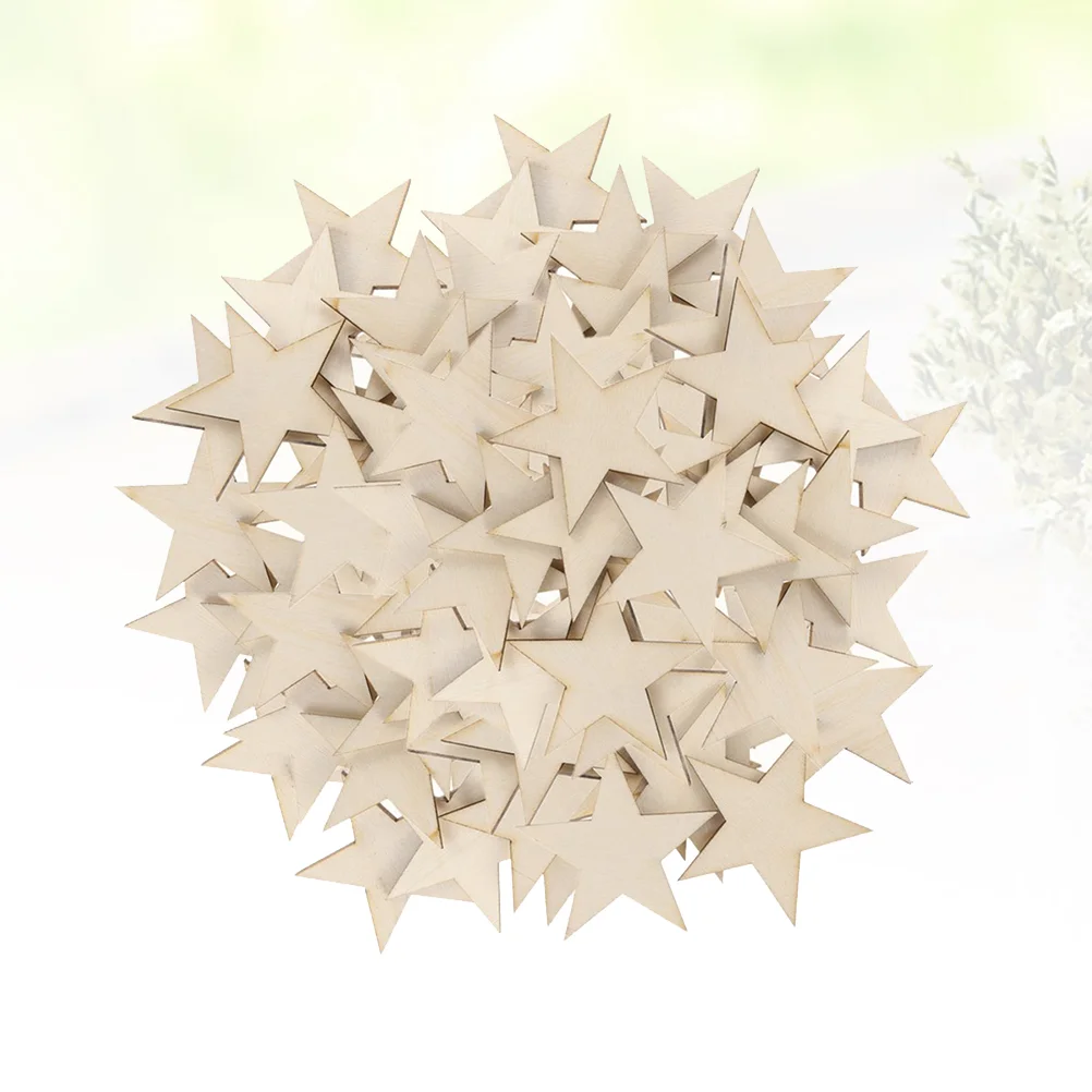 

25/100pcs Wooden Slices Rustic Wooden Star Star Wooden Disc Christmas Wood Ornament Wooden Star Embellishments