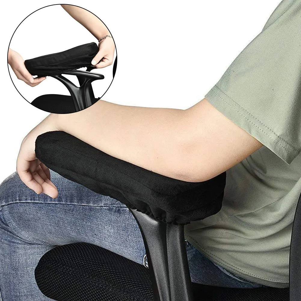 

Chair Armrest Pad Anti Slip Office Elbow Pillows Covers Universal Memory Foam Forearms Cushion Soft Support Relief Pressure Home