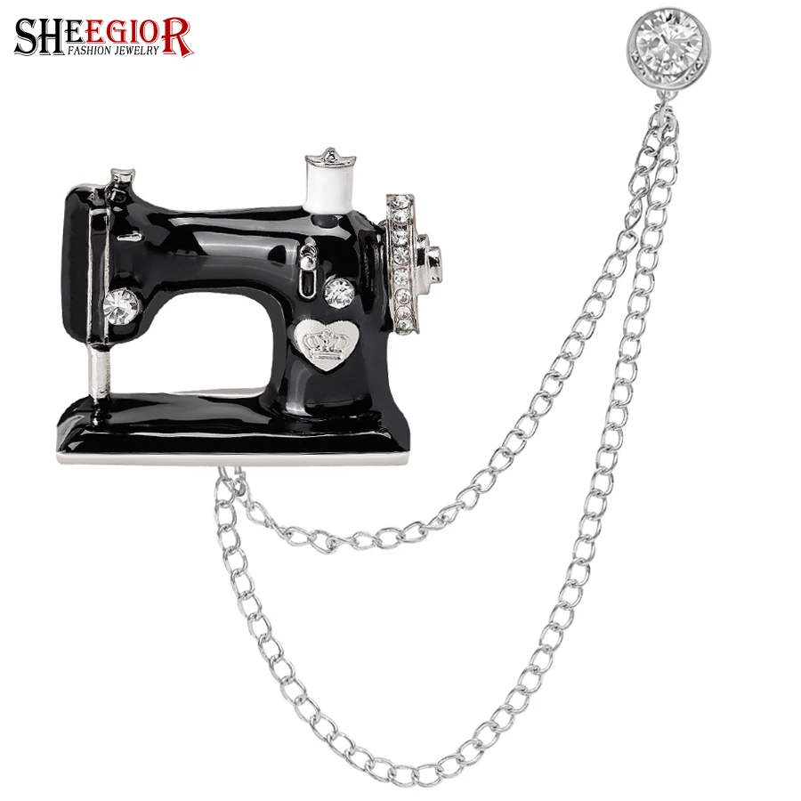 Винтажные черные эмалированные бриллиантовые булавки для лацканов броши женщин