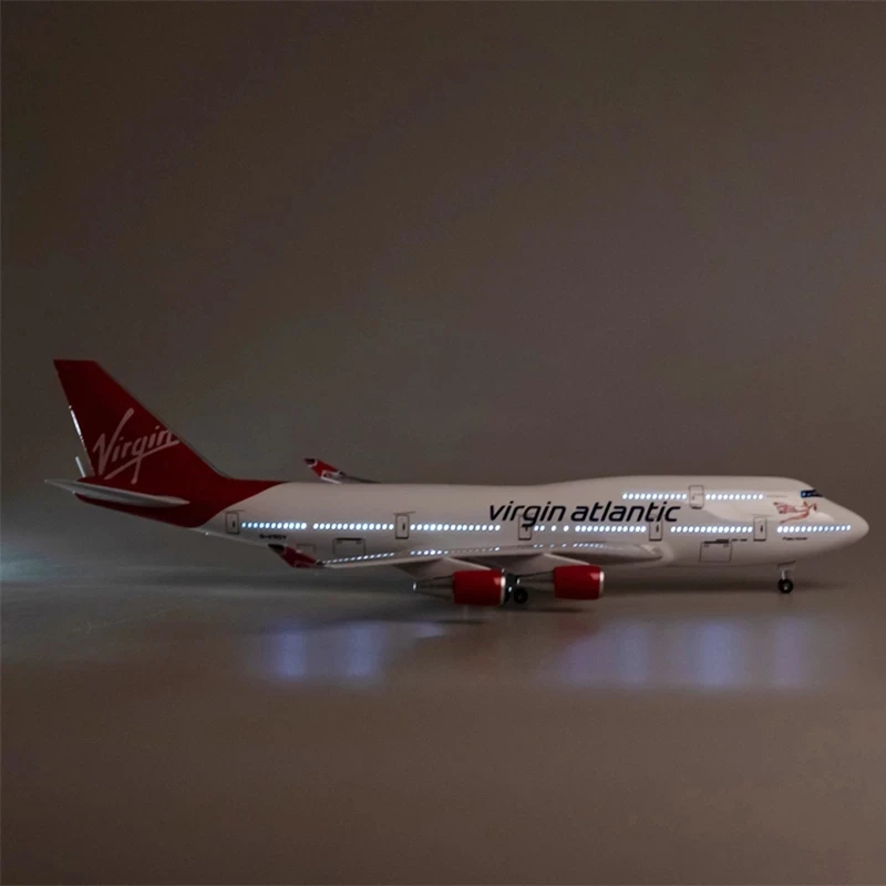 Модель самолета B747 масштаб 1/150 британская девственная путь 47 см самолёт из литой