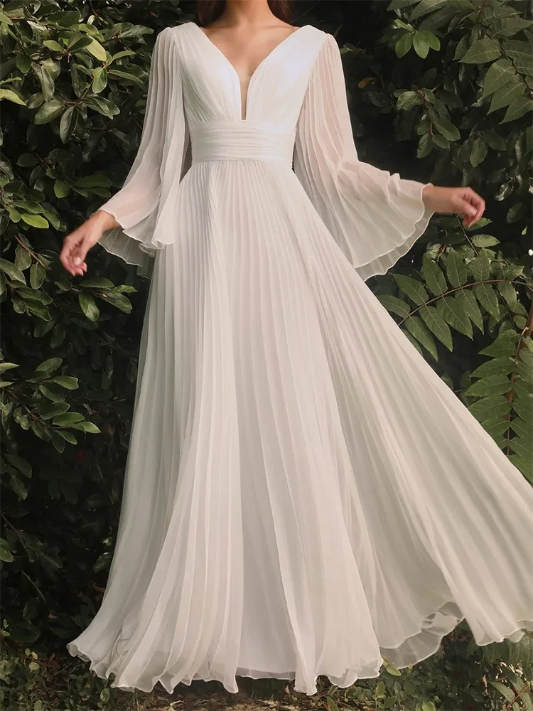 

Женское элегантное осеннее вечернее платье Mandylandy, модное женское Повседневное платье с длинным рукавом и V-образным вырезом, корсет с высок...