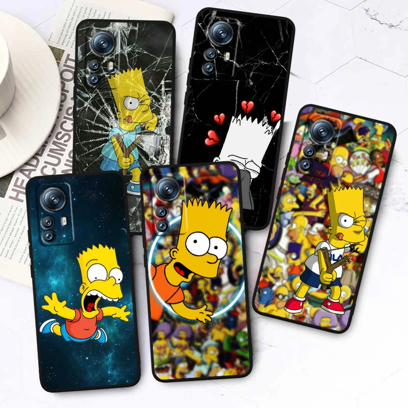 

Disney Bart Simpson Phone Case For Xiaomi Mi 13 12T 12S 12X 12 11 11T 11i 10T 10 Pro Lite Ultra 5G Fundas Black Cover