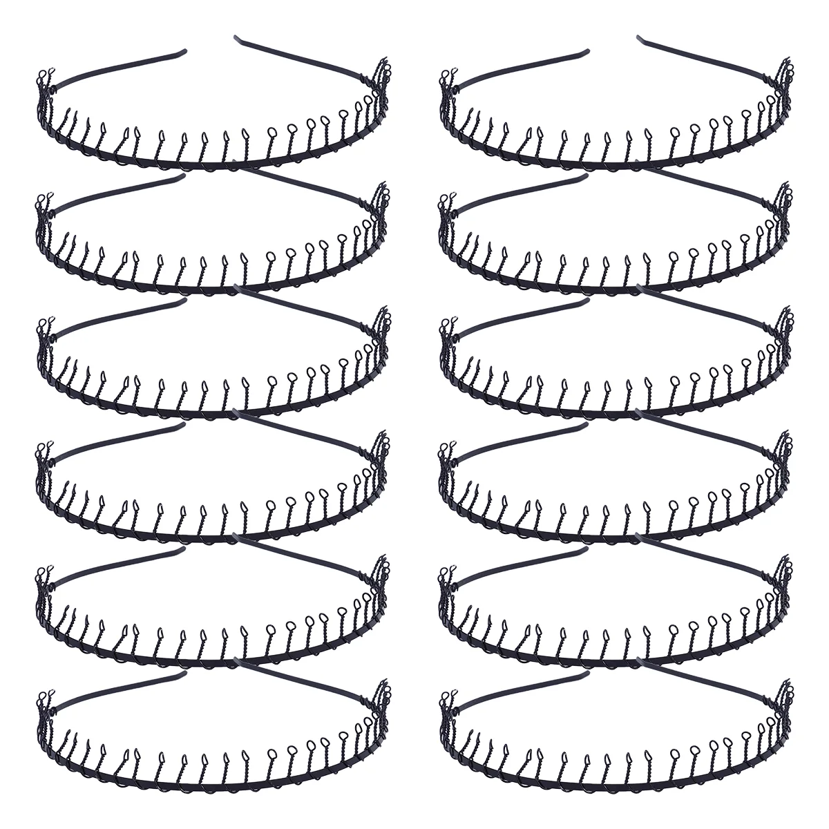 

24 Pcs Metal Headband Men Toothed Girls Hair Hoop Comb Iron Headbands Wire Teeth Women Accessories Women's