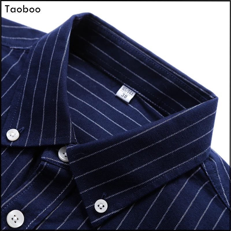 Мужская хлопковая рубашка в полоску с длинным рукавом