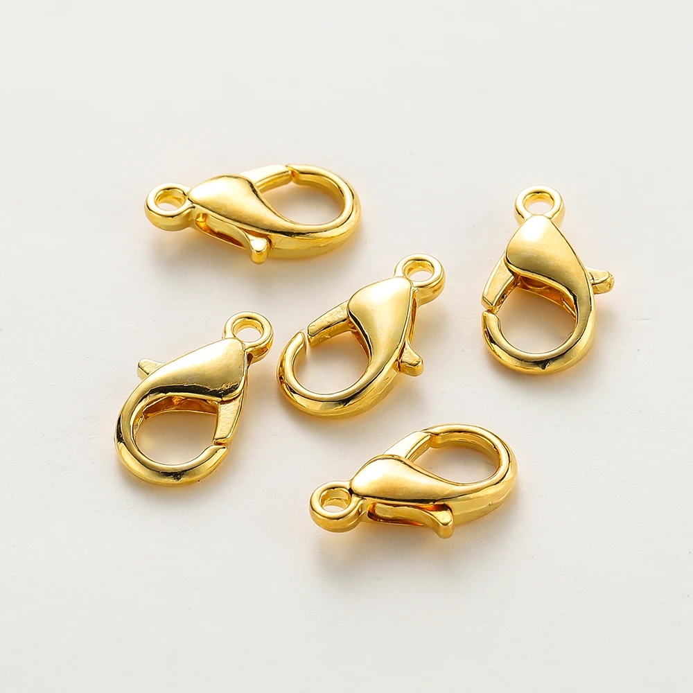 

10pcs/lot 14K 18K Gold Plated Necklace Extender Chain Lobster Clasps Jump Ring Connectors Clips For DIY Jewelry Craft Making