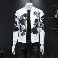 2022 spring paisley print jacket high quality mens retro bomber jacket coat fashion embroidered outdoor men slim flower jacket