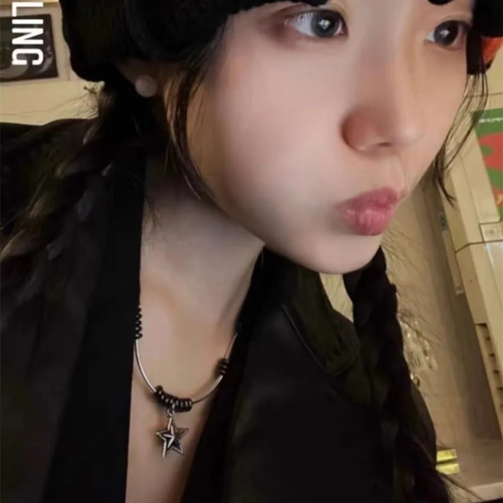 

Fairy French Irregular Creative Bead Temperament Women Necklace Korean Style Necklace Punk Choker Double Layer Choker