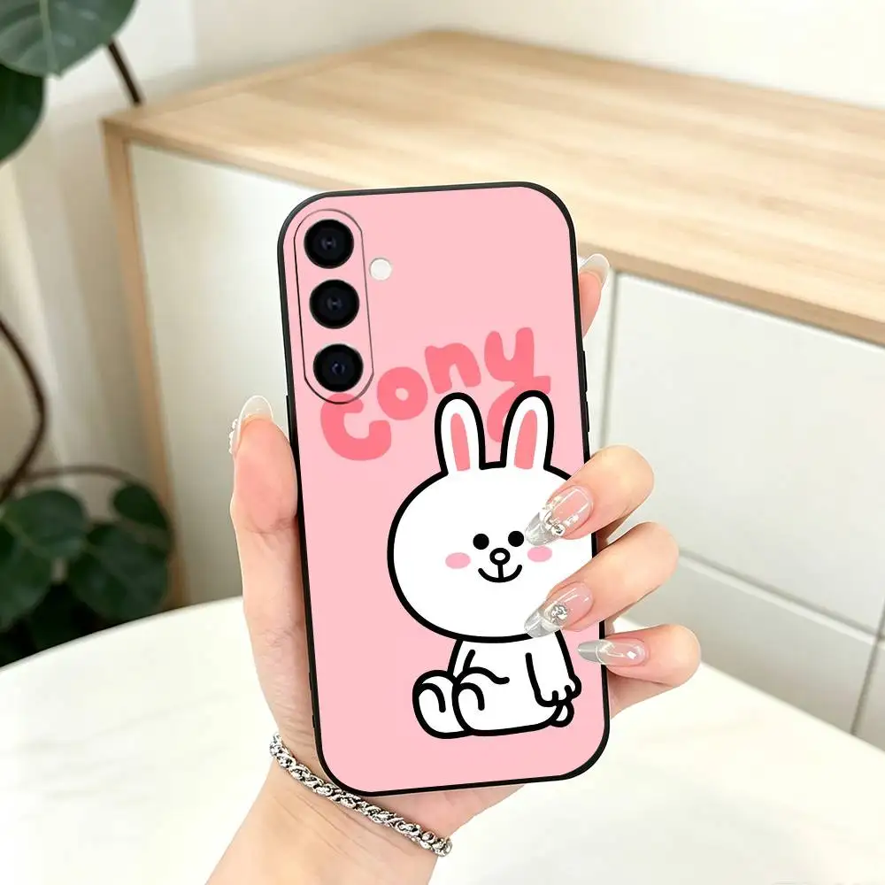 Фото Милый чехол для телефона с кроликом Кони для Samsung Galaxy A73, A72, A71, A70, A53, A52, A51, мягкий силиконовый чехол черного цвета. №5