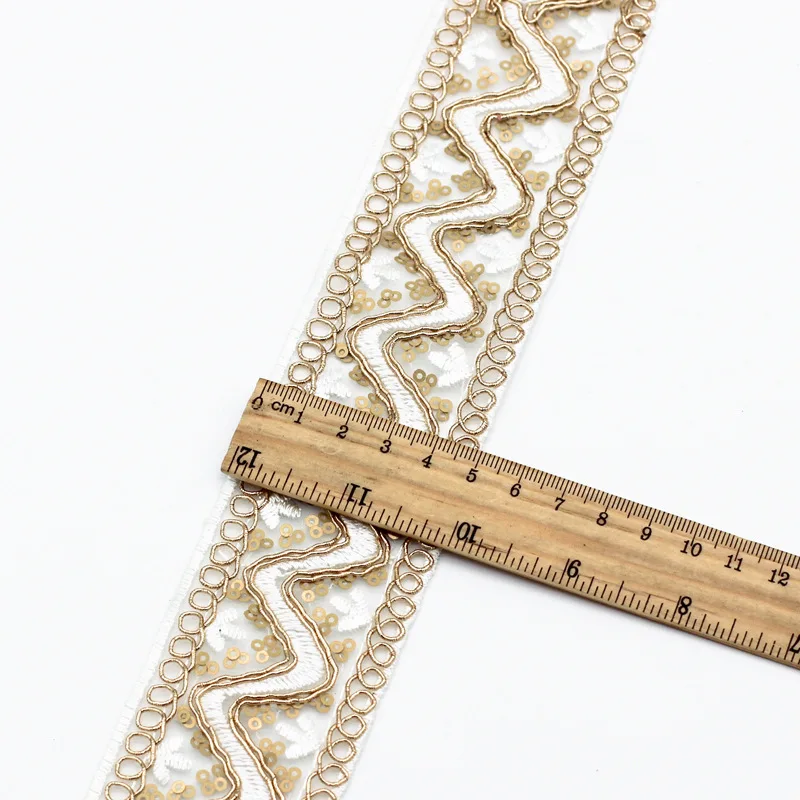 30 ярдов ретро этническая 5 см блестки гипюровая кружевная лента ручной работы